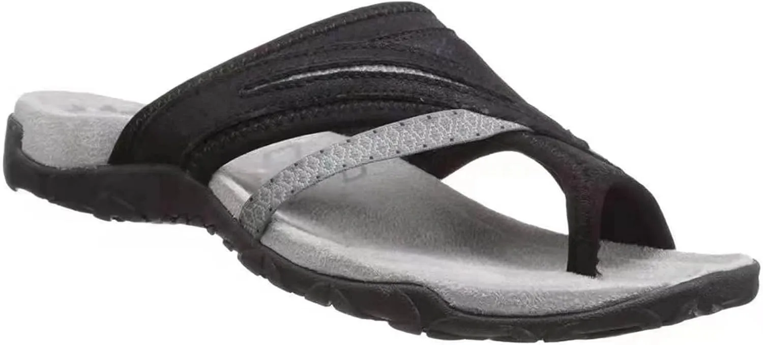 2025 Stylish Orthopedic Sandals for Women Colorblock Summer Beach Comfy Slipper Slip on Toe Ring Casual Flip Flop