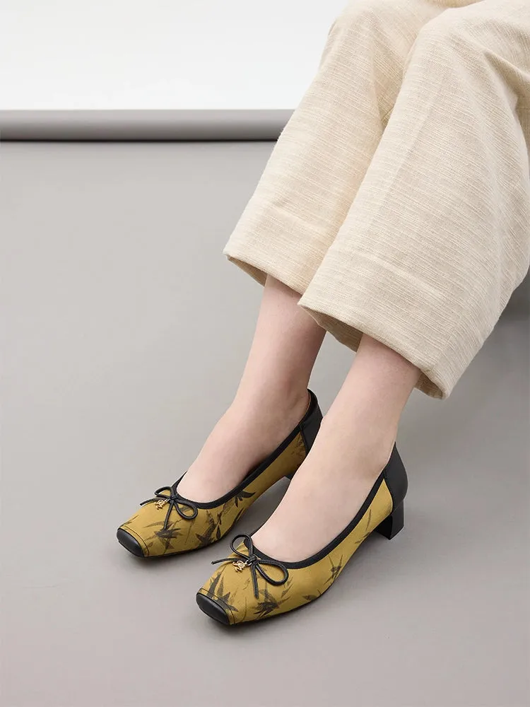 Ashlyn Printed Bow Heels