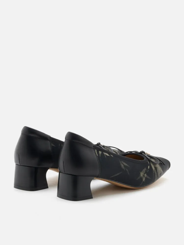 Ashlyn Printed Bow Heels