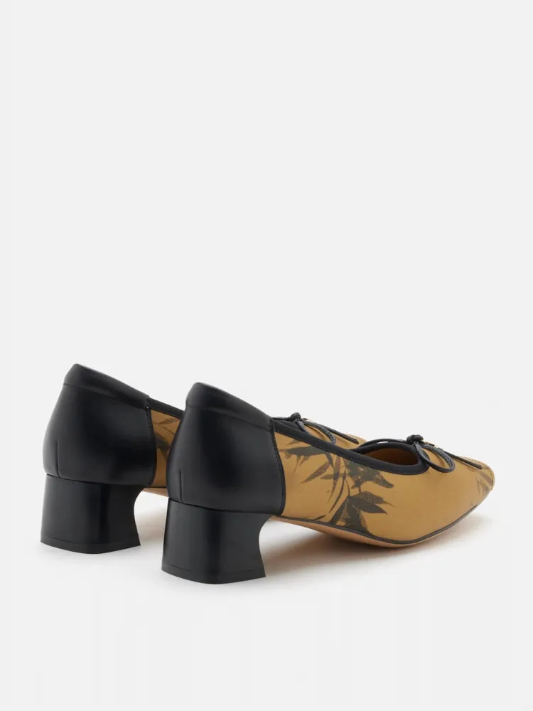 Ashlyn Printed Bow Heels