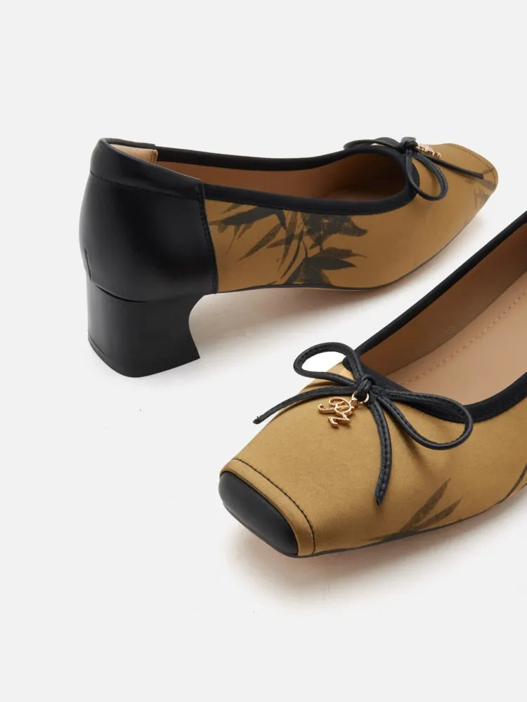 Ashlyn Printed Bow Heels
