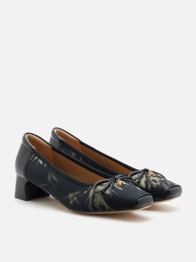 Ashlyn Printed Bow Heels