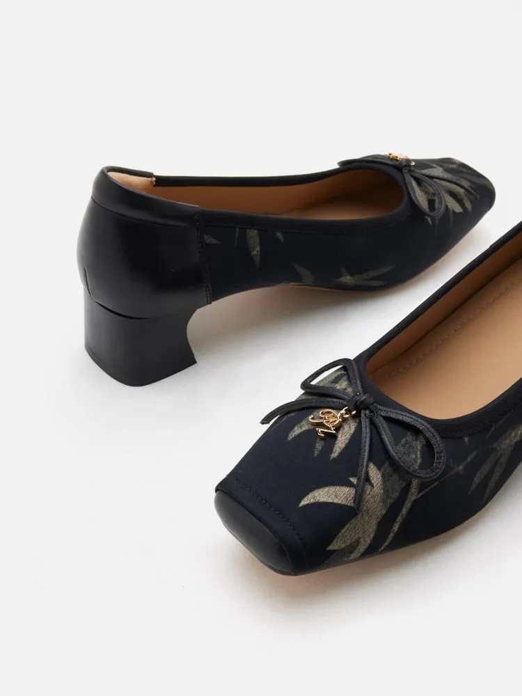 Ashlyn Printed Bow Heels