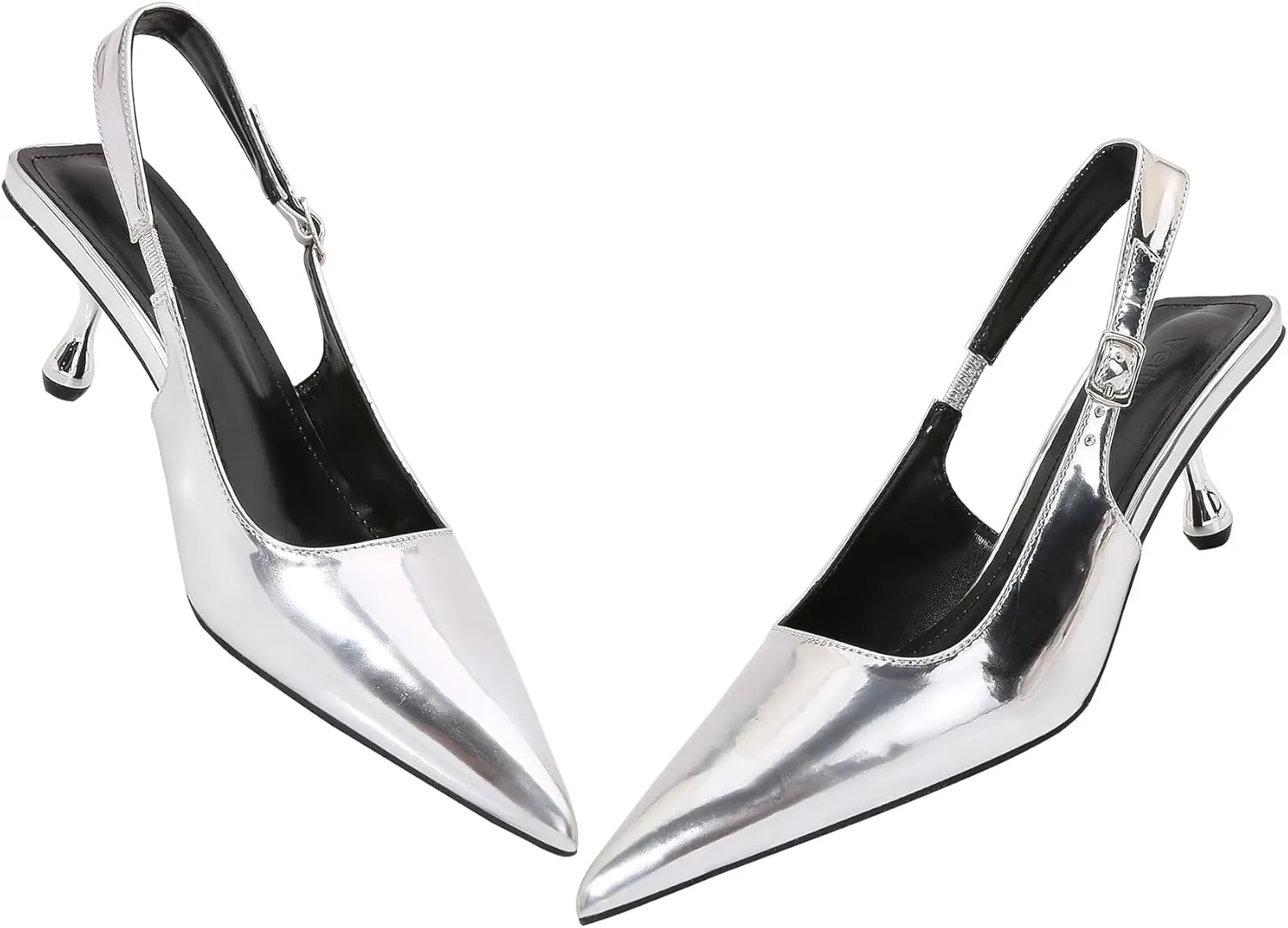 Beauty Cry Women's Slingback Pumps Kitten Low Heel Pointed Toe Heels Elegant Party Dress Shoes