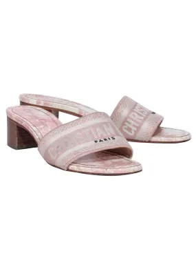 Christian Dior - Pink & White "Dway" Mule Heels Sz 6