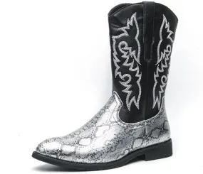 CHUUMEE Cowboy Boots For Men Western Boot Durable Classic Embroidered Pointed Toe Leather Mid-Calf Boots
