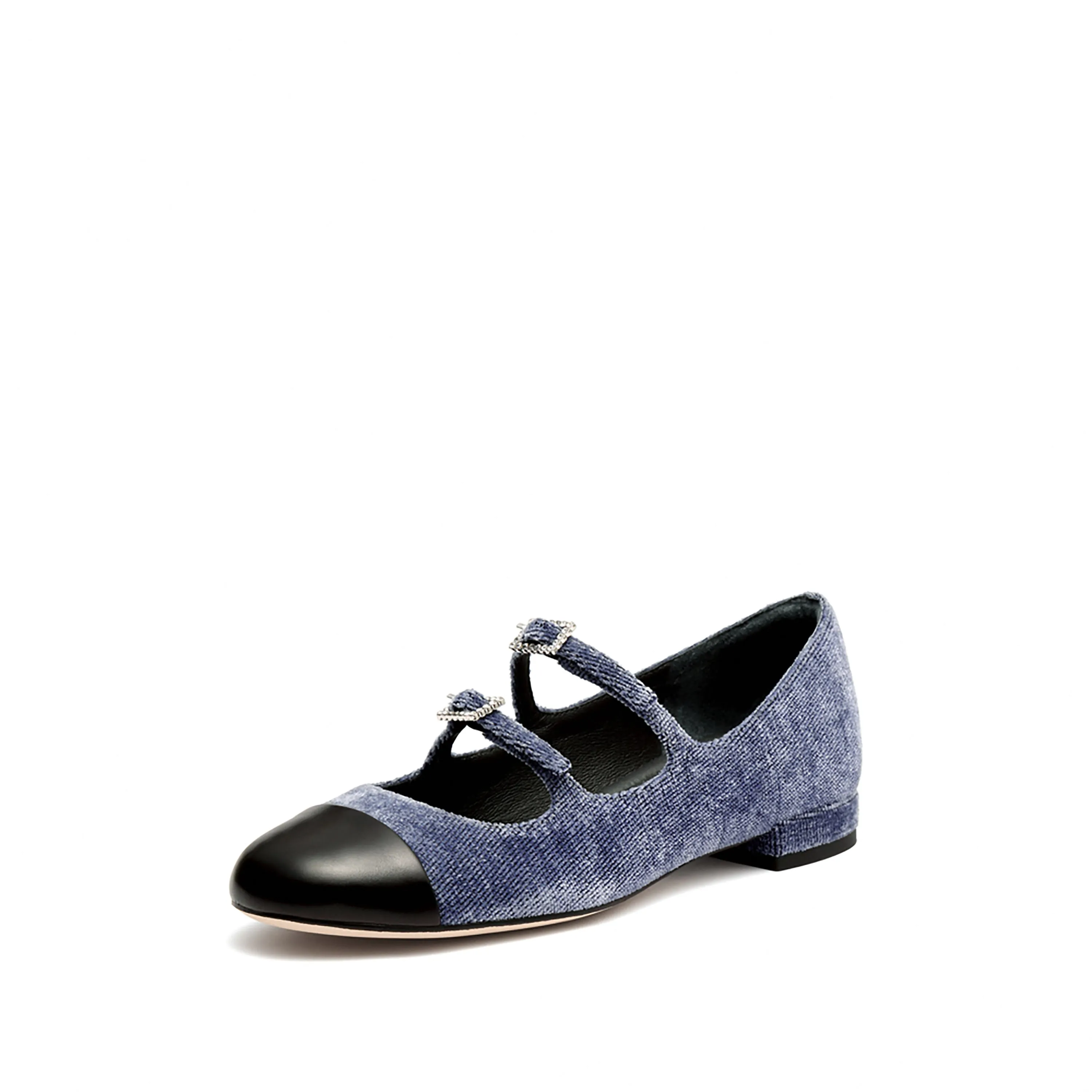 Corduroy Toe Cap Mary Jane Flats