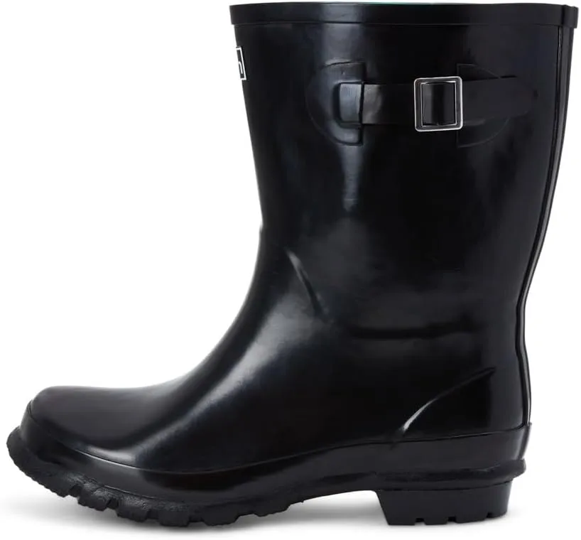 Jileon Mid Calf Rain Boots - Specially Designed For Wide Feet, Ankles or Calves - Half Height Waterproof Durable Wide Calf Rain Boots