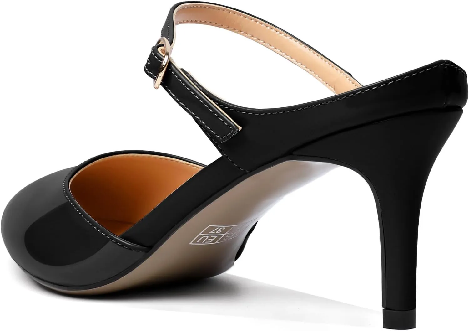 Joseywade Women Mules Low Kitten Heel Mules Slip On Heeled Sandals Cloesd Pointed Toe Dress Pumps Backless Dress Shoes 2.5 Inch