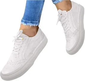 Ladmiple Shoes For Women Sneakers Trendy Slip On Comfort Walking Shoes Fashion Casual Summer Lace Up Platform Loafers