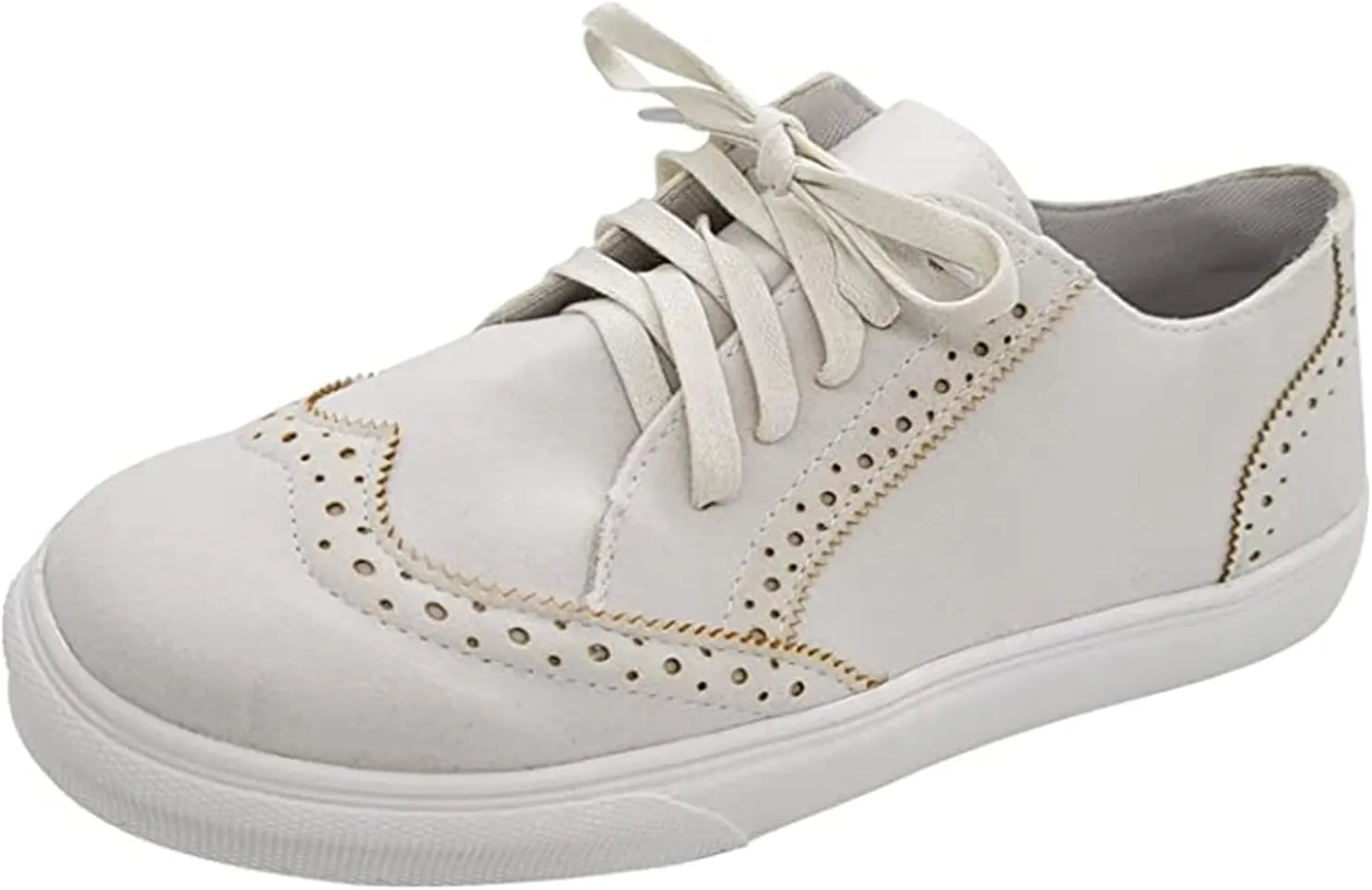 Ladmiple Shoes For Women Sneakers Trendy Slip On Comfort Walking Shoes Fashion Casual Summer Lace Up Platform Loafers
