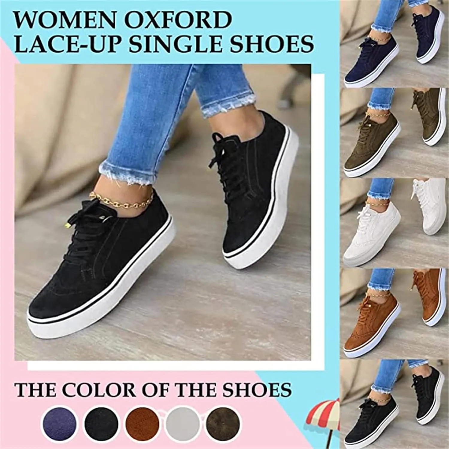 Lausiuoe Shoes For Women Sneakers Cute Leather Low Top Walking Shoes Casual Fashion Slip On Soft Non-Slip Flat Loafers