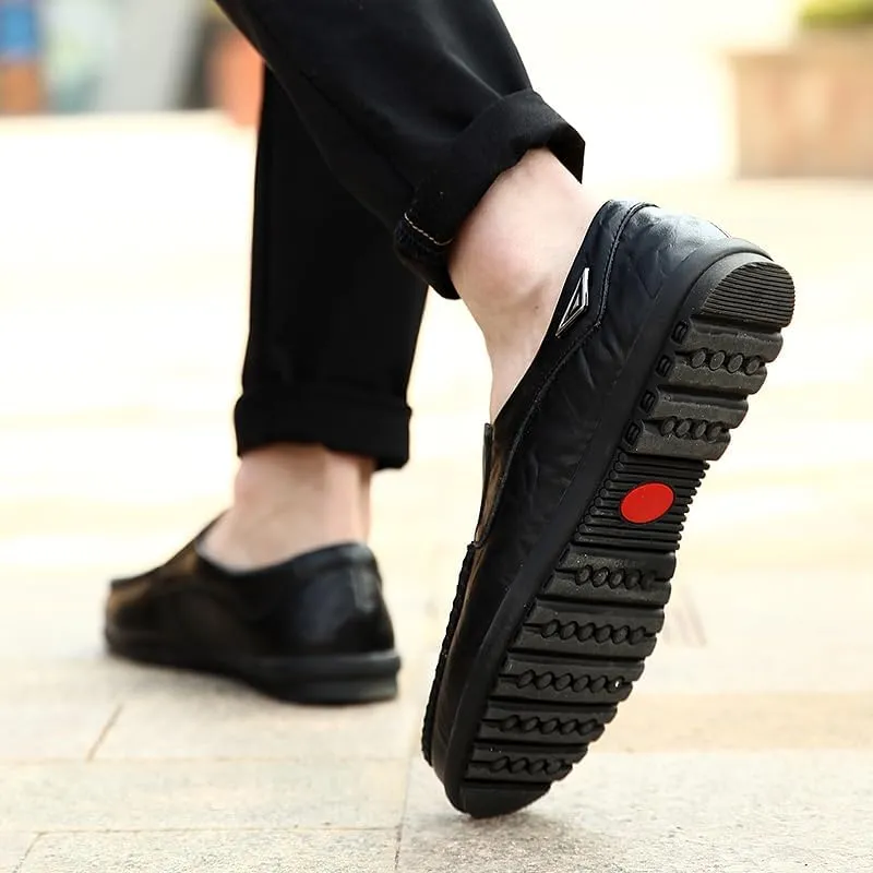 Men's Genuine Leather Casual Slip on Loafers Driving Shoes Breathable Fashion Slipper