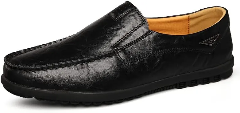 Men's Genuine Leather Casual Slip on Loafers Driving Shoes Breathable Fashion Slipper