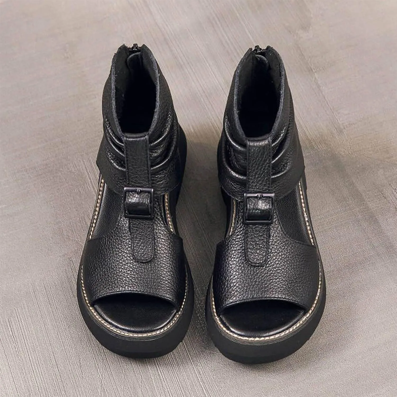 Sandals for Women 2025 Fashion Elegant White Open Toe Leather Sandal Stylish Women's Footwear Comfortable Ankle Peep Booties