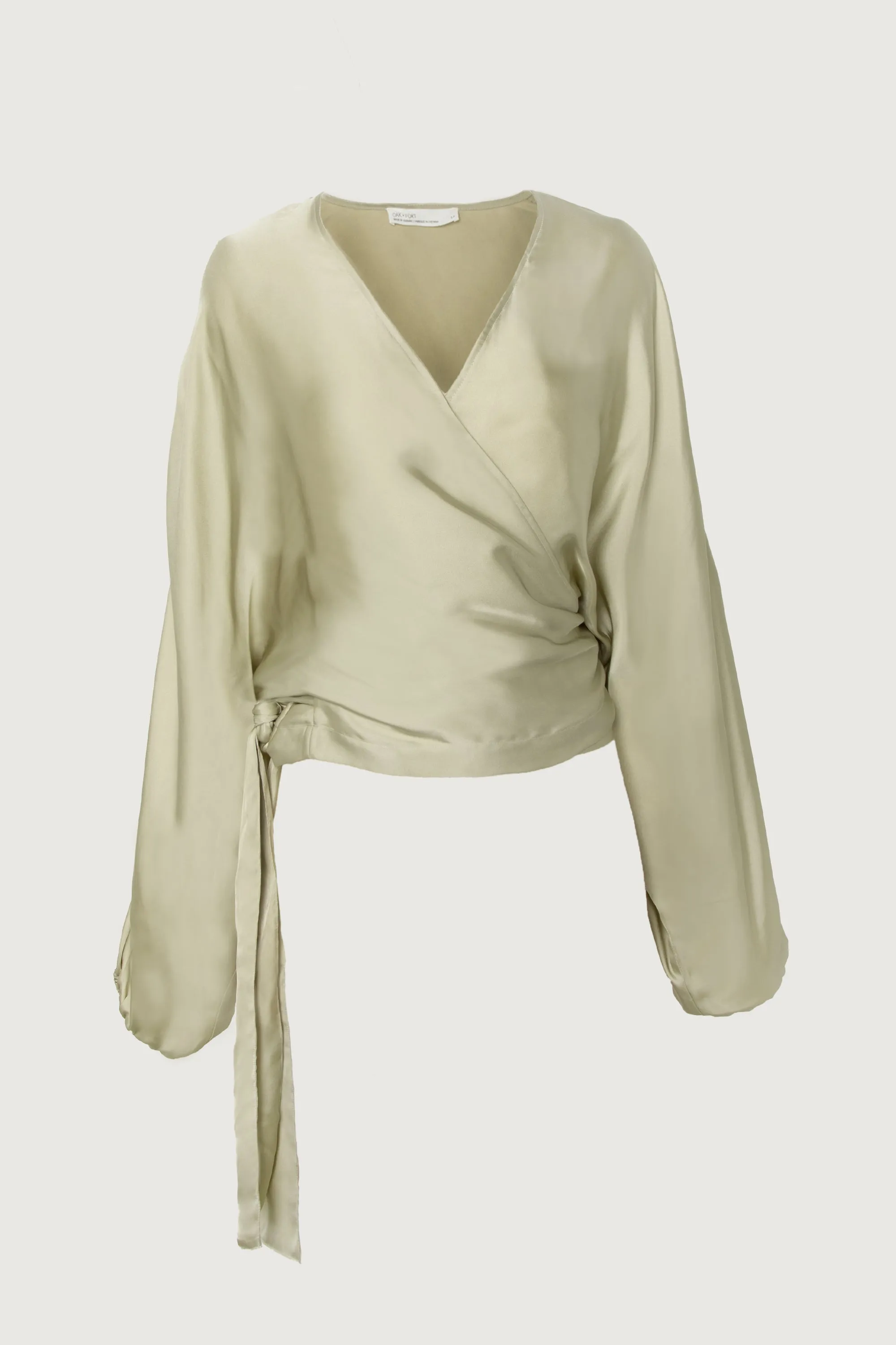 SATIN WRAP BLOUSE