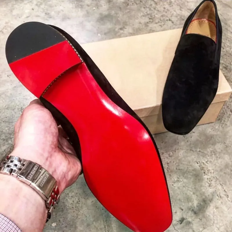 The Rossi S -  Red Bottom Classic Suede Leather Loafers