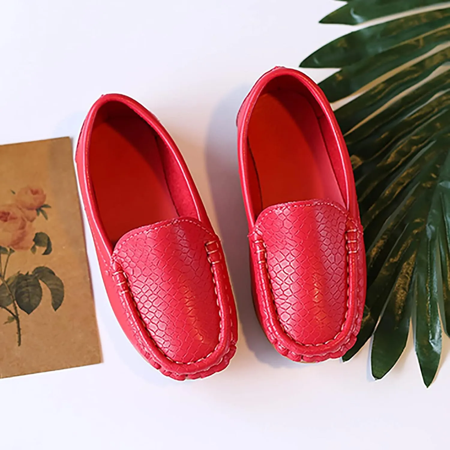 Toddler Boys Little Girls Loafers Soft Slip On Flat Casual Shoes Boat Shoes Casual Shoes Rubber Leather Shoes