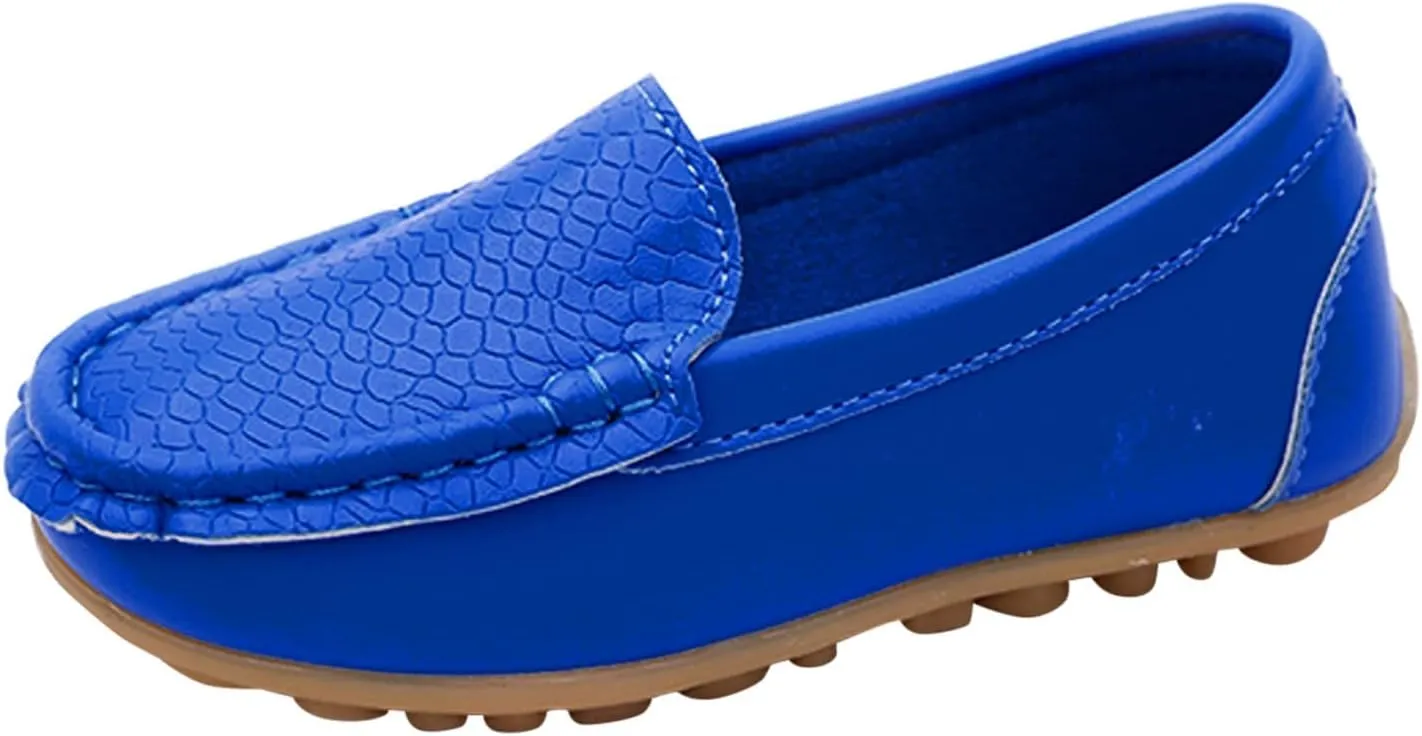 Toddler Boys Little Girls Loafers Soft Slip On Flat Casual Shoes Boat Shoes Casual Shoes Rubber Leather Shoes