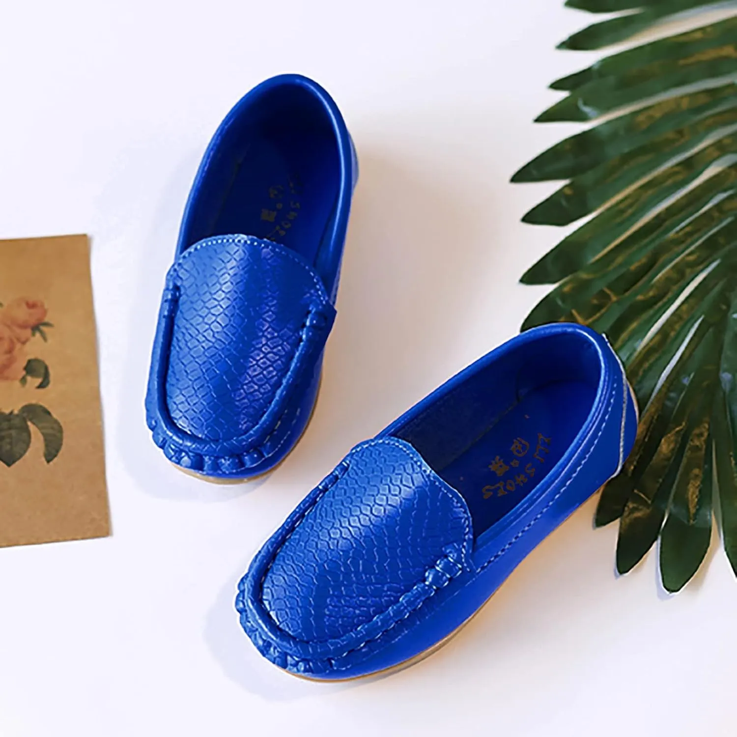 Toddler Boys Little Girls Loafers Soft Slip On Flat Casual Shoes Boat Shoes Casual Shoes Rubber Leather Shoes