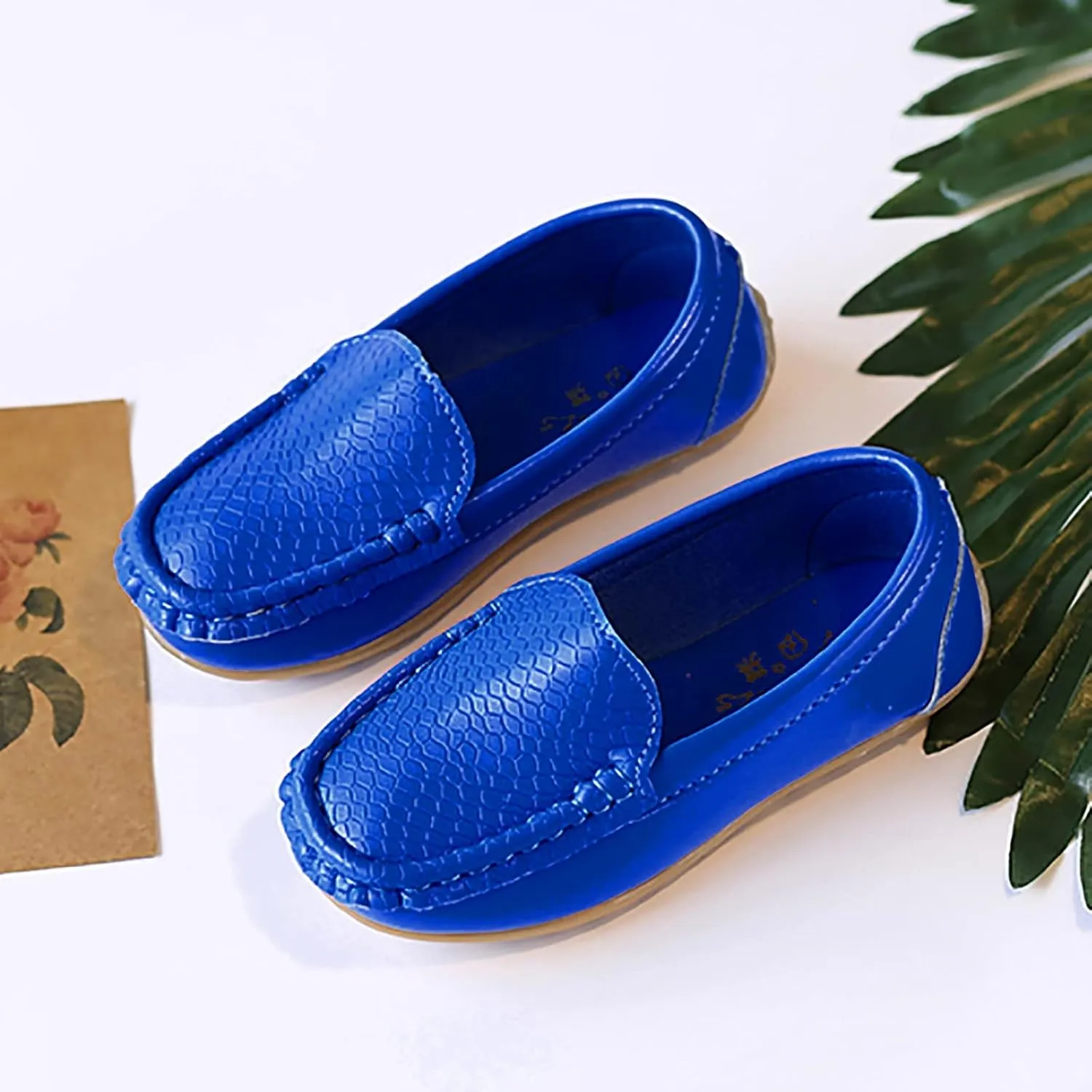Toddler Boys Little Girls Loafers Soft Slip On Flat Casual Shoes Boat Shoes Casual Shoes Rubber Leather Shoes