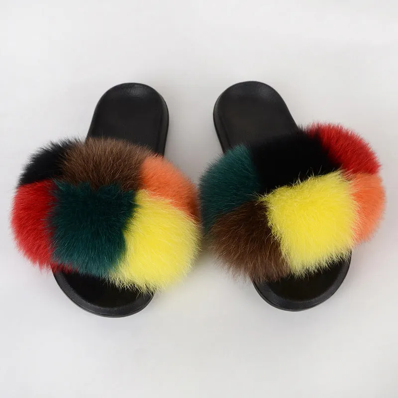 Women Summer Outdoor Beach Fluffy Slide