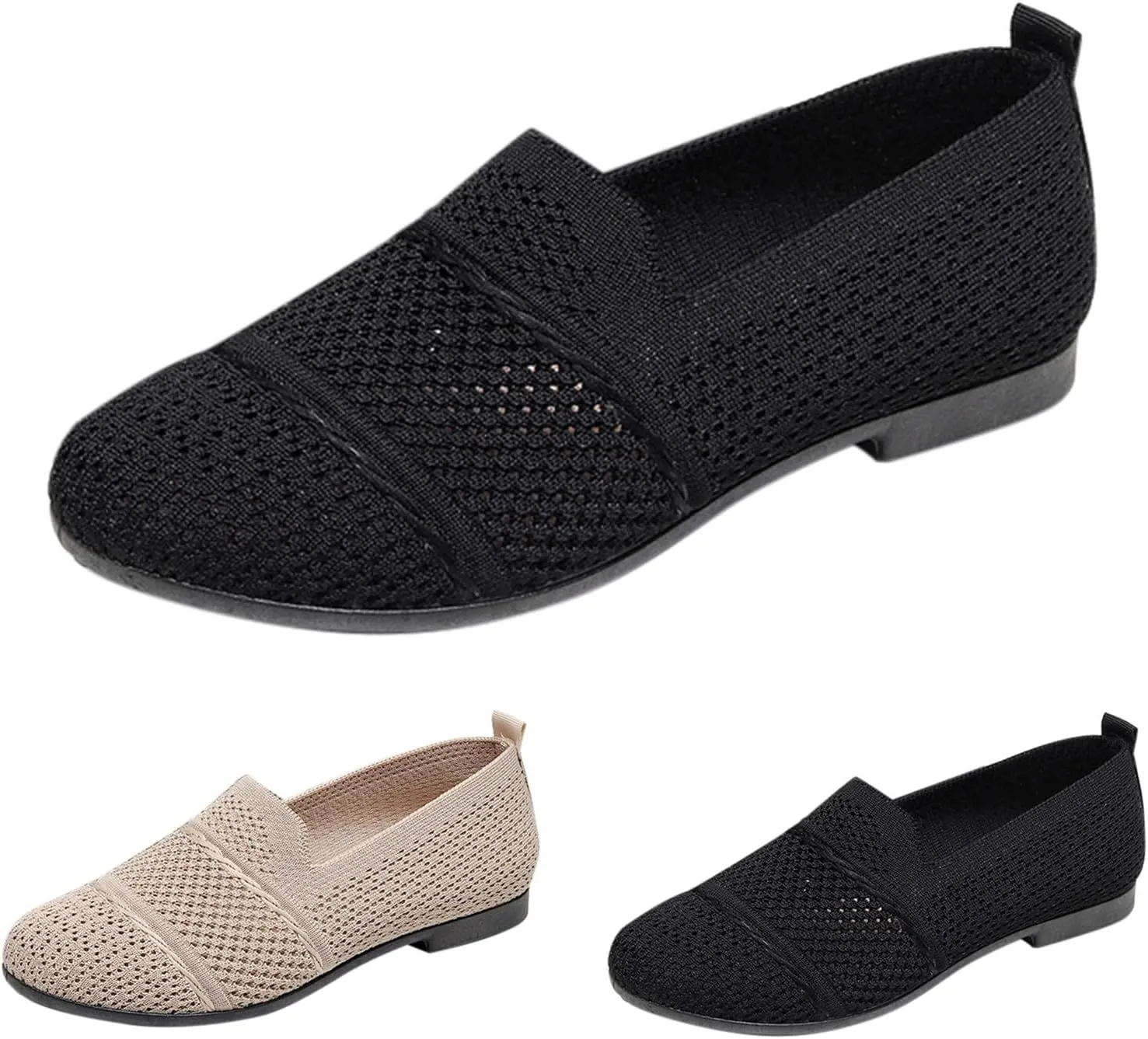 Women's Low Heel Casual Shoes Soft Sole Slip On Loafers Comfortable Wide Width Orthopedic Sneakers Breathable Lightweight Work Shoes