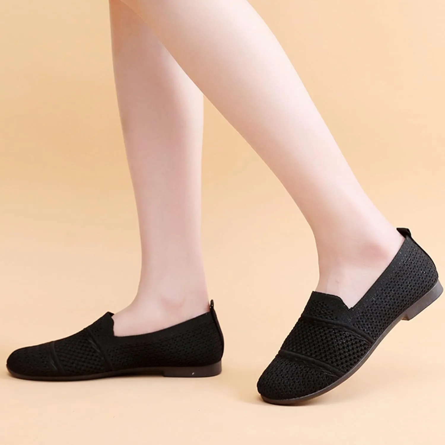 Women's Low Heel Casual Shoes Soft Sole Slip On Loafers Comfortable Wide Width Orthopedic Sneakers Breathable Lightweight Work Shoes